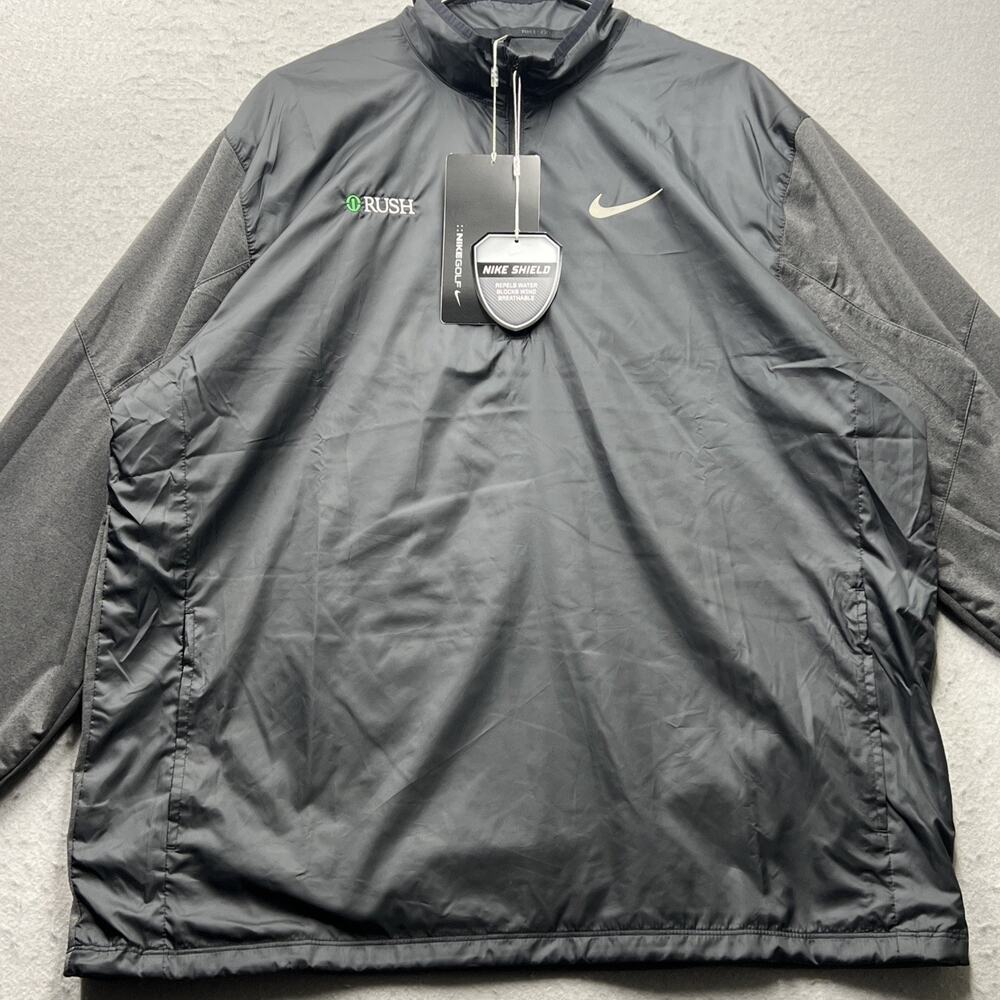 Nike Golf Shield Pullover Jacket Mens XL Standard Fit 1/4 Zip Blue Windbreaker